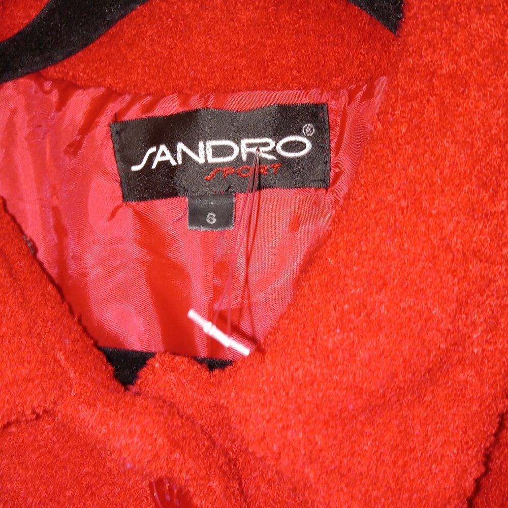 Nwot Sandro Sport Vintage Red Teddy Lined Blazer Small - Picture 12 of 12